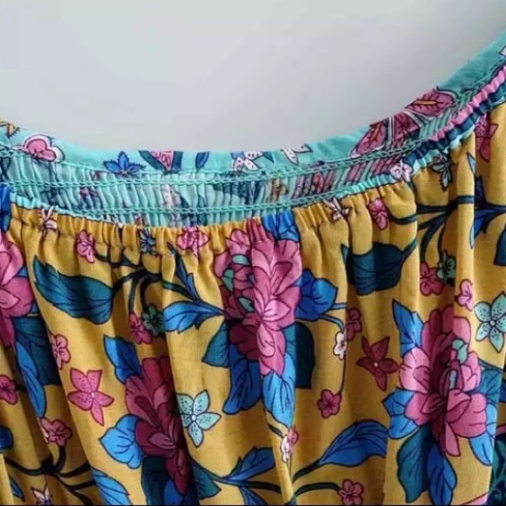 SOLD OUT Boho Floral Gypsy Crop Top & Wide Leg Pant Set - Picture 4 of 6